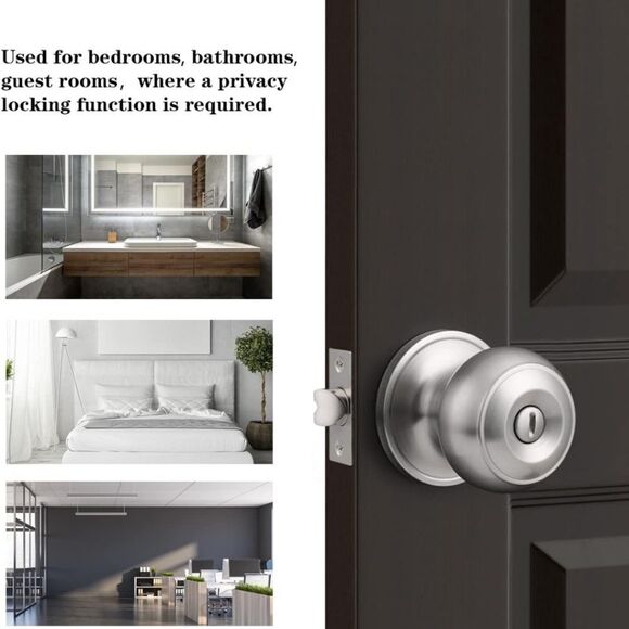 NWT, Brushed Nickel Finish Door Knob - Picture 2 of 2